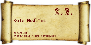 Kele Noémi névjegykártya
