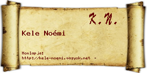 Kele Noémi névjegykártya